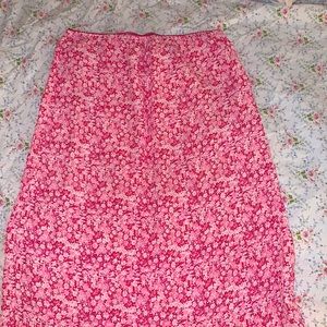 floral pink skirt